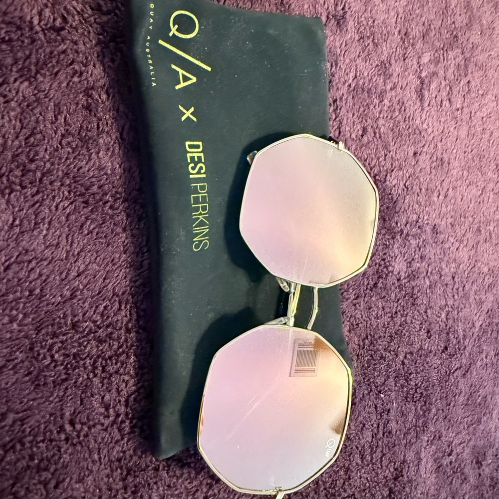 Quay x Desi Perkins Pink Sunglasses